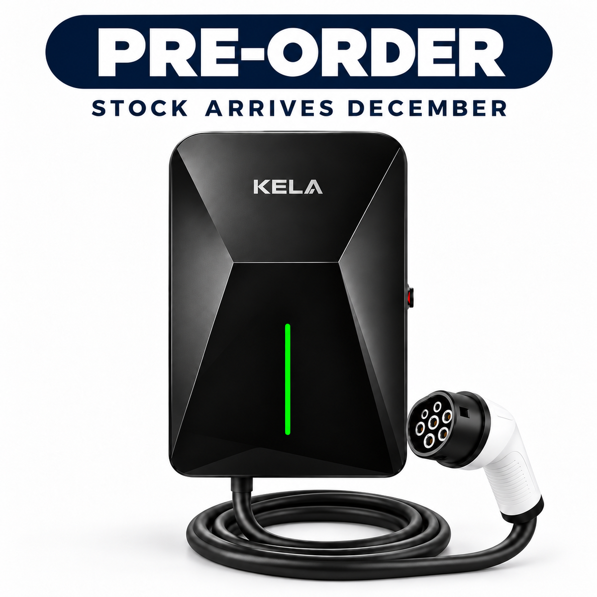 Kela Stealth 7kW Smart EV Charger – 7.5m Tethered Type 2