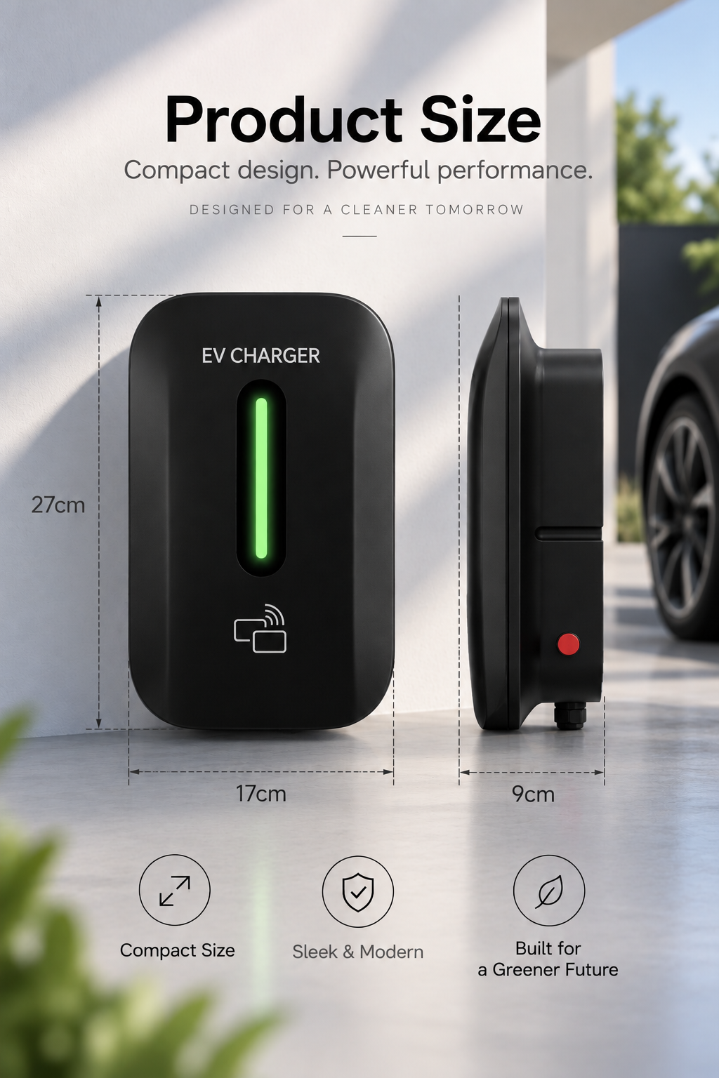 Kela 7kW Smart EV Charger - 10M Charging Cable - Type 2 - Black