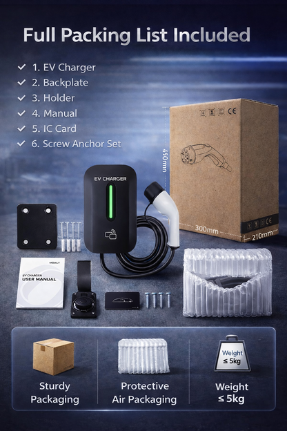 Kela 7kW EV Charger 32A Smart EV Charging Station with 10M Charging Cable Type 2 Black