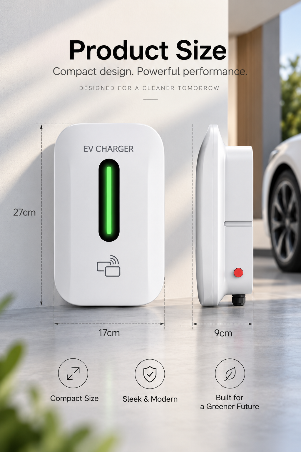 Kela 7kW Smart EV Charger - 10M Charging Cable - Type 2 - White