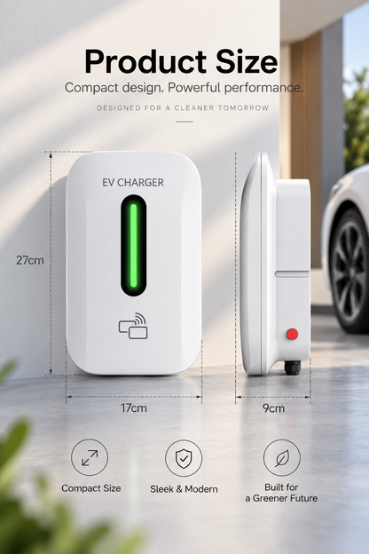 Kela 7kW Smart EV Charger - 10M Charging Cable - Type 2 - White