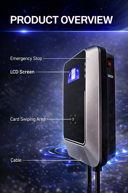 Kela 7kW EV Charger 32A Smart EV Charging Station with 10M Charging Cable Type 2 With LCD Screen