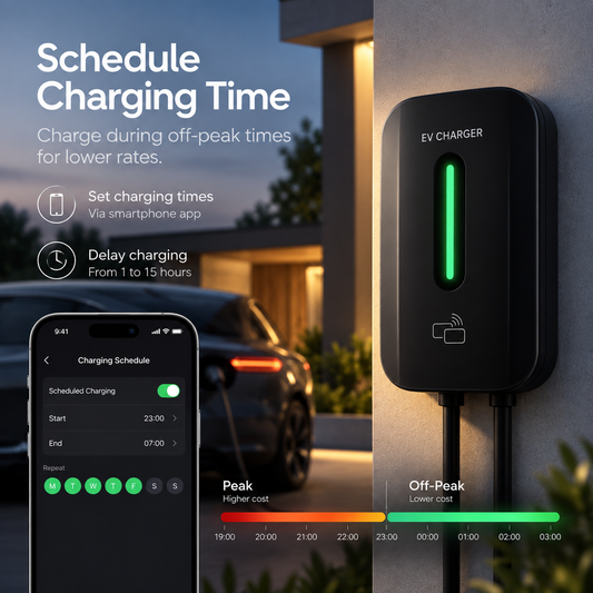 Kela 7kW Smart EV Charger - 7.5M Charging Cable - Type 2 - Black
