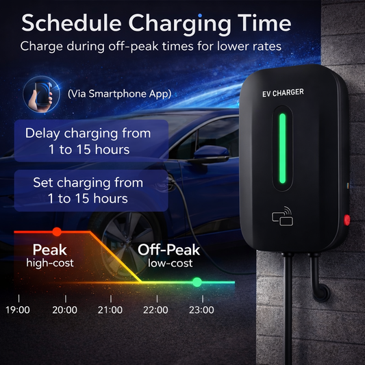 Kela 7kW EV Charger 32A Smart EV Charging Station with 7.5M Charging Cable Type 2 Black