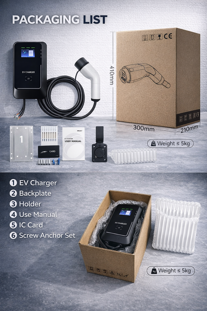 Kela 7kW EV Charger 32A Smart EV Charging Station with 7.5M Charging Cable Type 2 With LCD Screen