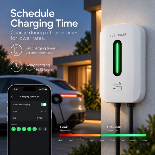 Kela 7kW Smart EV Charger - 10M Charging Cable - Type 2 - White