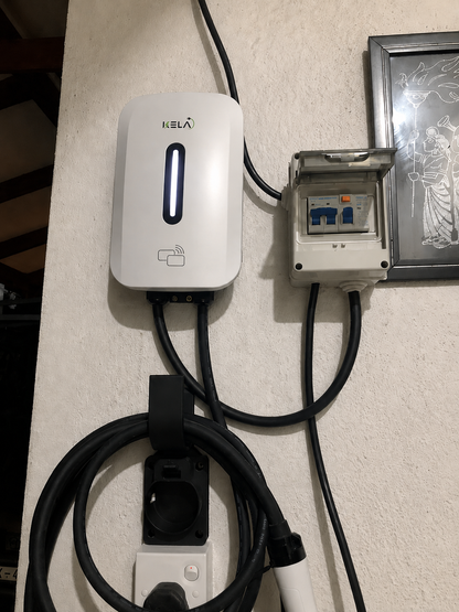 Kela 7kW Smart EV Charger - 10M Charging Cable - Type 2 - White