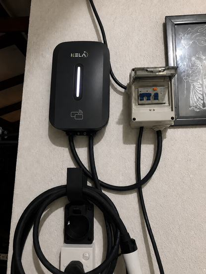 Kela 7kW Smart EV Charger - 10M Charging Cable - Type 2 - Black